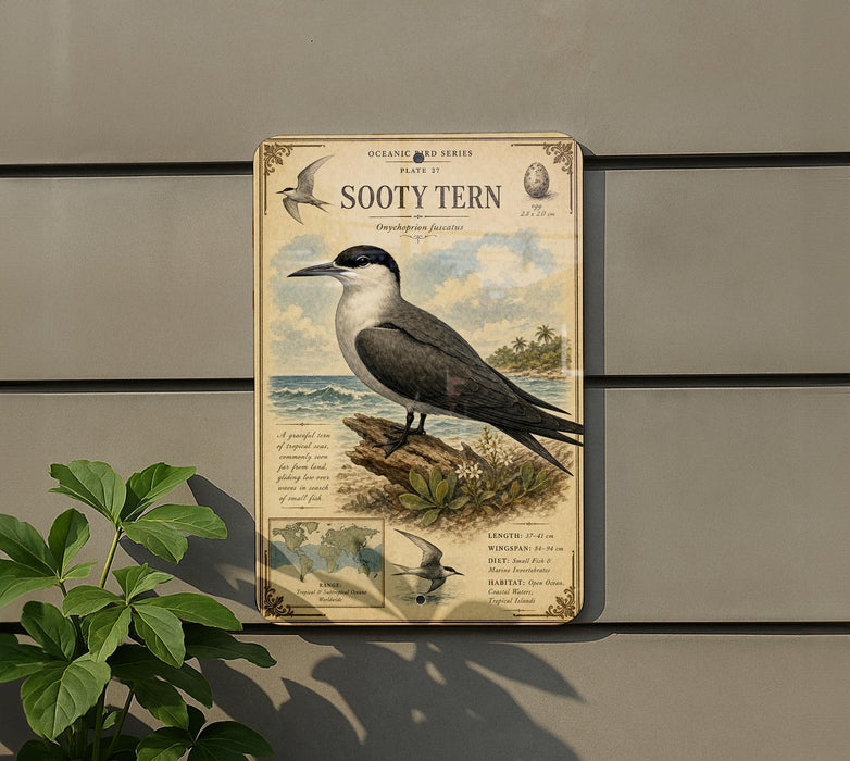 a vintage-style illustration of a bird, specifically a seagull, perched on a rock. The bird is depicted in a detailed manner, with its wings spread and its beak pointed downwards. The illustration is set against a backdrop of a seascape, with a map of the world visible below the bird. The bird is the main focus of the image, and there are no other objects or text present.