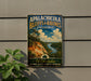 A vintage-style sign for the Apalachicola Bluffs & Ravines Preserve in Florida, featuring a scenic landscape with palm trees and a river.