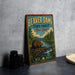 A vintage-style metal sign for Beaver Dam State Forest in New York, featuring an illustration of a beaver in a forest setting.