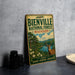 A vintage-style metal sign for the Bienville National Forest in Mississippi, featuring a deer and a scenic landscape.