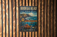 A vintage-style metal sign for the Bodega Head State Marine Reserve in California, featuring an illustration of a rocky coastline, ocean, and marine life.