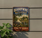 A vintage metal sign with the text "BRANDYWINE BATTLEFIELD CULTURAL LANDSCAPE PENNSYLVANIA" is displayed on a wall, with a plant to the left.