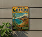 a vintage-style sign for the Cabo de Gata-Nijar Biosphere Reserve in Spain, with a scenic illustration of the reserve's natural beauty.