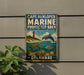 A metal sign on a wall that reads "Cape Henlopen Marine protected area" and "Delaware", with illustrations of marine life such as a lighthouse, turtle, and dolphin.