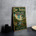 A vintage-style metal sign for De Soto National Forest in Mississippi, featuring a scenic landscape with a river and trees.