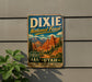 A vintage metal sign for Dixie National Forest in Utah, featuring a scenic mountain landscape with pine trees and a sign that says "UTAH = EXPLORE DISCOVER PROTECT".