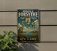 A vintage-style metal sign for the Edwin B. Forsythe National Wildlife Refuge in New Jersey, featuring a large blue heron and a lighthouse in the background.