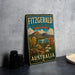 a vintage-style sign for Fitzgerald Biosphere Reserve, Australia, with a scenic landscape and text that reads "A WORLD OF RARE BEAUTY".