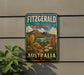 a vintage-style sign for Fitzgerald Biosphere Reserve, Australia, with a scenic landscape of mountains, flowers, and a body of water.