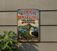 a vintage-style sign advertising the "Gough and Inaccessible Islands United Kingdom" with a bird illustration.