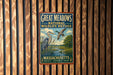 A vintage-style metal sign for the Great Meadows National Wildlife Refuge in Massachusetts, featuring an illustration of a heron and a duck in a grassy area with a river.