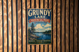 A vintage-style metal sign for Grubby Lake, a scenic park in Ontario, Canada.