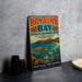 A vintage-style metal sign for Hanauqua Bay, Hawaii, featuring an illustration of a sea turtle swimming among colorful coral and fish.