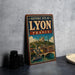A vintage-style metal sign displaying the text "HISTORIC SITE OF LYON FRANCE" with an illustration of a cityscape and a river.
