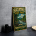A vintage-style sign for Housatonic State Forest in Connecticut, featuring a scenic landscape with a river and pine trees.
