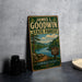 A vintage-style sign for James L. Goodwin State Forest in Connecticut, featuring a scenic landscape with a river and pine trees.
