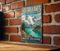A vintage-style metal sign for Joffre Lakes, a scenic location in British Columbia, Canada.