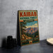 A vintage-style metal sign for Kaibab National Forest in Arizona, featuring a scenic mountain landscape and the text "EXPLORE • DISCOVER • PROTECT".