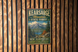 A vintage metal sign for the Kearsarge Mountain State Forest in New Hampshire, featuring a scenic mountain landscape and the text "New Hampshire - Live Free".