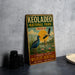 A vintage-style metal sign for Keoladeo National Park, India, featuring an illustration of birds and a serene landscape.