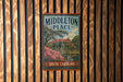 A vintage-style metal sign for "Middleton Place" in South Carolina, featuring a house surrounded by trees and flowers.