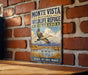 A vintage-style metal sign for the Monte Vista National Wildlife Refuge in Colorado, featuring an illustration of a bird in flight over a scenic landscape.