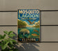 A vintage-style sign for Mosquito Lagoon Aquatic Preserve in Florida, featuring illustrations of various marine life such as a manatee, a pelican, and a turtle.