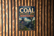 A vintage-style metal sign for the National Coal Heritage Area in Pennsylvania, featuring an illustration of a coal mine and train.