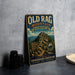 a vintage-style metal sign for the Old Rag Mountain Circuit in Virginia, with a mountain landscape and trail map.
