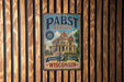 A metal sign for Pabst mansion, a historic brewery in Milwaukee, Wisconsin.