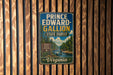 A vintage metal sign for Prince Edward-Gallon State Forest in Virginia, featuring a scenic image of a forest and a river.