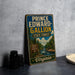 A vintage-style metal sign for Prince Edward-Gallon State Forest in Virginia, featuring a scenic illustration of a forest and a river.
