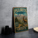 A vintage-style metal sign for Psiloritis Park in Greece, featuring a mountain landscape and a goat.