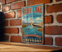 A vintage-style sign for Ruby Lake National Wildlife Refuge in Nevada, featuring a large bird and a serene landscape.