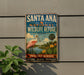 A vintage-style metal sign for the Santa Ana National Wildlife Refuge in Texas, featuring an illustration of a pink flamingo and various wildlife elements.