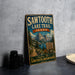 A vintage-style metal sign for the Sawtooth Lake Trail in Idaho, featuring a scenic mountain landscape and inviting visitors to explore the Sawtooth Mountains.