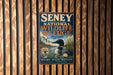 A vintage metal sign for Senney National Wildlife Refuge in Michigan, featuring an illustration of a bird and a loon.
