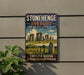 A vintage-style sign for Stonehenge, a famous tourist attraction in Avebury, United Kingdom.