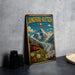 A vintage travel poster advertising Jungfrau-Aletsch, Switzerland, featuring a scenic mountain landscape with a train and flowers.