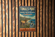 A vintage metal sign for Tomales Point, a marine protected area in California, featuring an illustration of a deer and the text "Wildlife, Ocean, Heritage" and "For Today and Future generations to come".