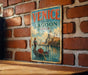 A vintage metal sign with the text "VENICE and its Lagoon ITALY" and an illustration of a gondola on a canal in Venice, Italy.