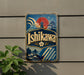 A vintage-style sign for "Ishikawa" is displayed on a wall, featuring a sun and pagoda design.