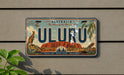 A license plate from Australia with the word "ULURU" prominently displayed.