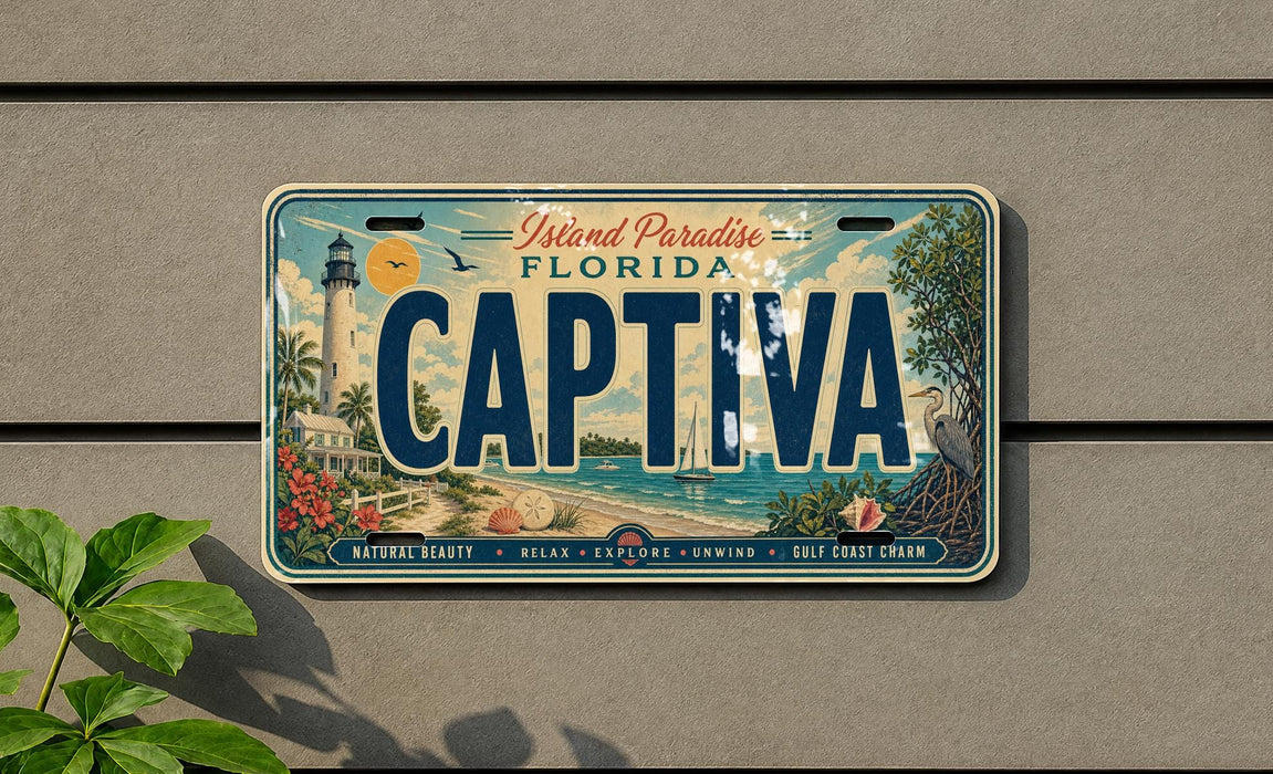 A vintage license plate from Florida, with the word "CAPITA" prominently displayed.