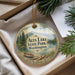 A decorative ornament with a scenic image of Alta Lake State Park, Washington, featuring a boat on the water and pine trees in the background.