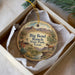 A decorative ornament in a box, featuring a scenic image of Big Bend Ranch State Park, Texas, with a horse and desert landscape.