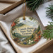 A decorative ornament with a scenic mountain landscape and pine trees, featuring the text "Camells Hump State Park, Vermont" on it.