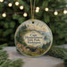 A round ornament with a lighthouse and a coastal landscape, featuring the text "Cape Disappointment State Park, Washington".