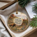 A decorative ornament with a scenic image of Caprock Canyon State Park, Texas, featuring a bison in the foreground and a desert landscape in the background.
