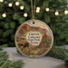 A circular ornament featuring a scenic image of Caprock Canyon State Park in Texas, with a bison grazing in the foreground and a mountainous landscape in the background.